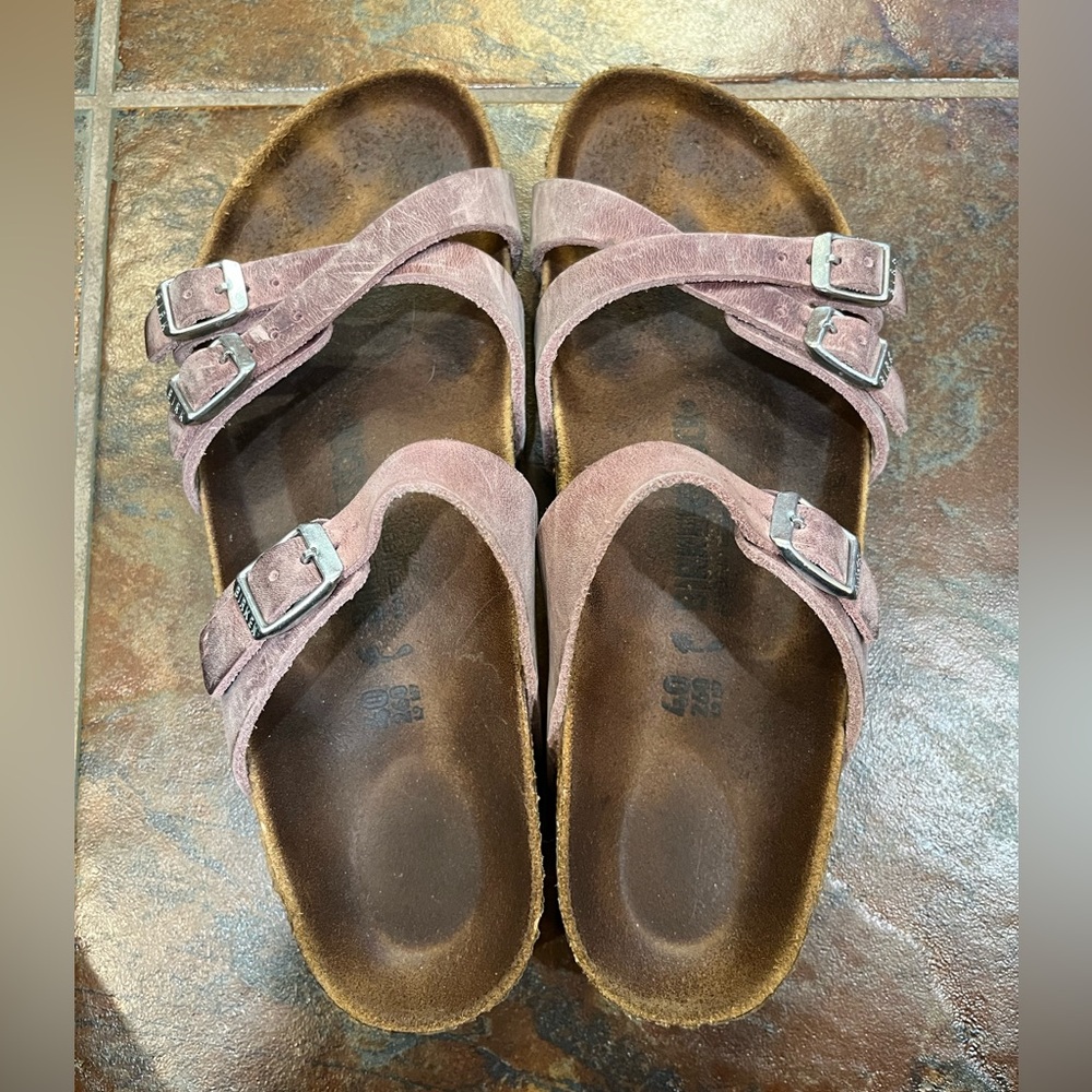 Birkenstock Faded Purple Franca Sandals Nubuck Leather - Picture 3 of 7